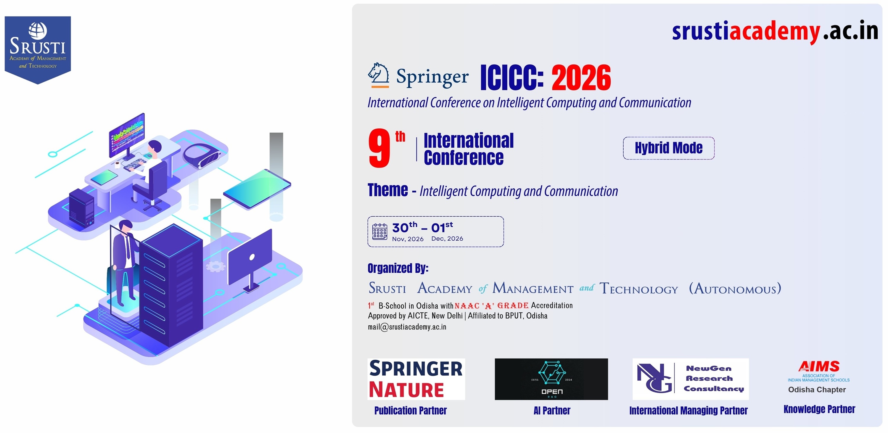 Join ICICC-2026, a premier international conference on Intelligent Computing and Communication. Submit papers, attend keynote sessions, and collaborate globally.