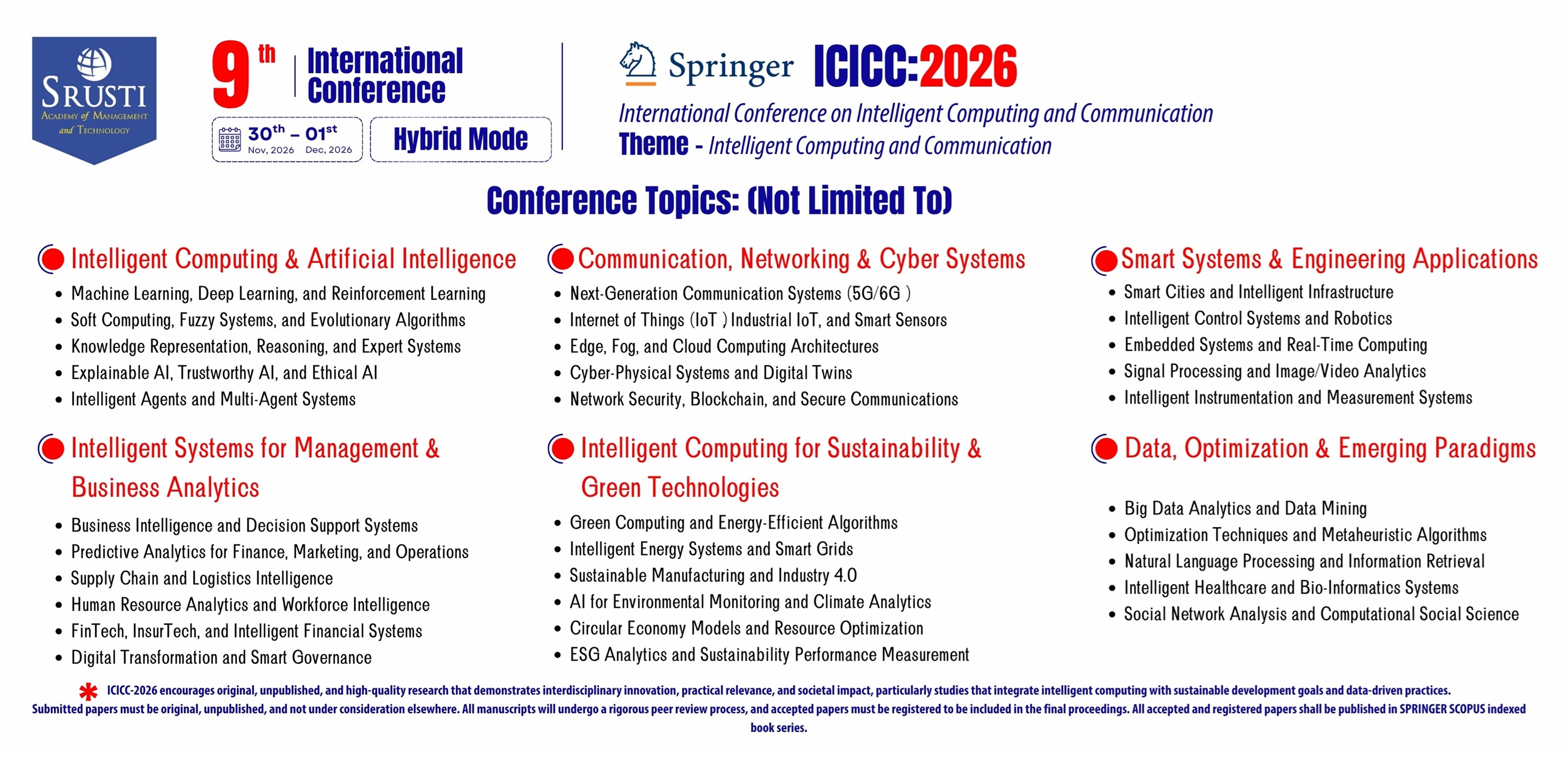Join ICICC-2026, a premier international conference on Intelligent Computing and Communication. Submit papers, attend keynote sessions, and collaborate globally.